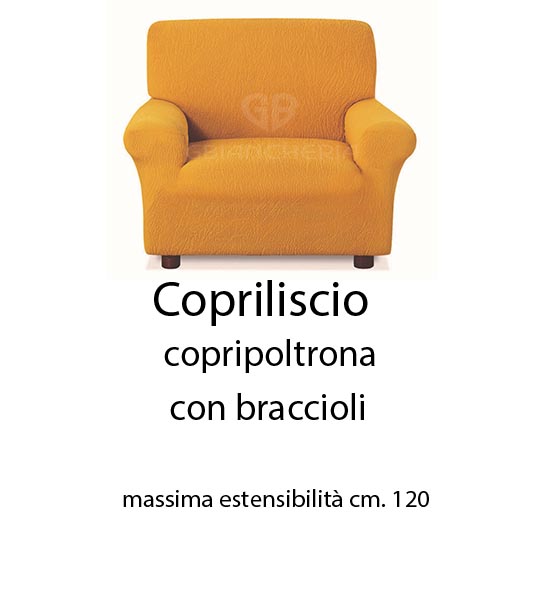 COPRIPOLTRONA ELASTICIZZATA CON BRACCIOLI – GBiancheria