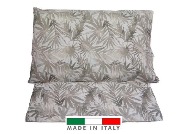 COMPLETO LETTO FOLIAGE BEIGE IN COTONE