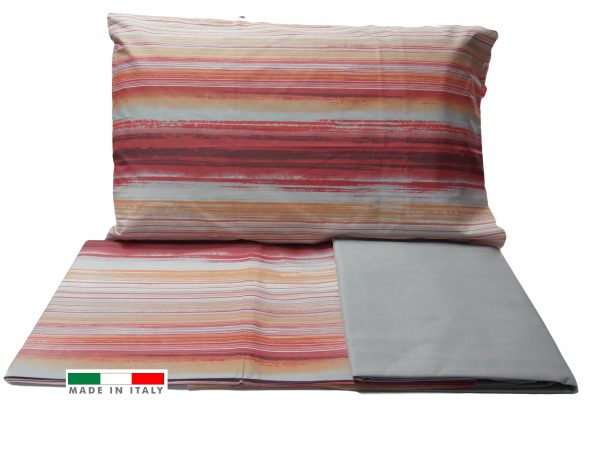 COMPLETO LETTO RIGA ARANCIO IN COTONE