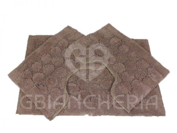 PARURE BAGNO 3 PEZZI FOGLIA IN TINTA UNITA 