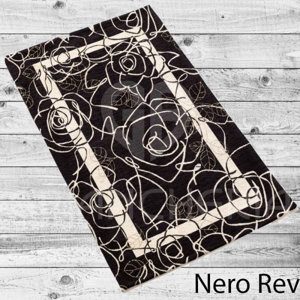 TAPPETO CAMELIA NERO REV ANTISCIVOLO