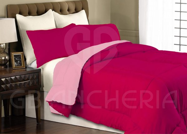 PIUMONE ROSA E FUCSIA DOUBLE FACE