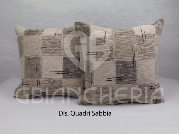 FODERE CUSCINI CINIGLIATE A QUADRI SABBIA