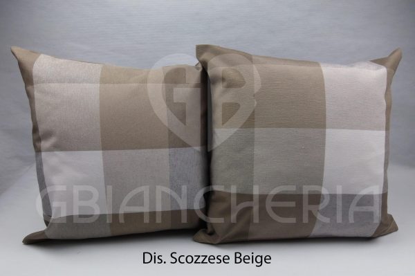 COPPIA CUSCINI SCOZZESE ECRU BEIGE