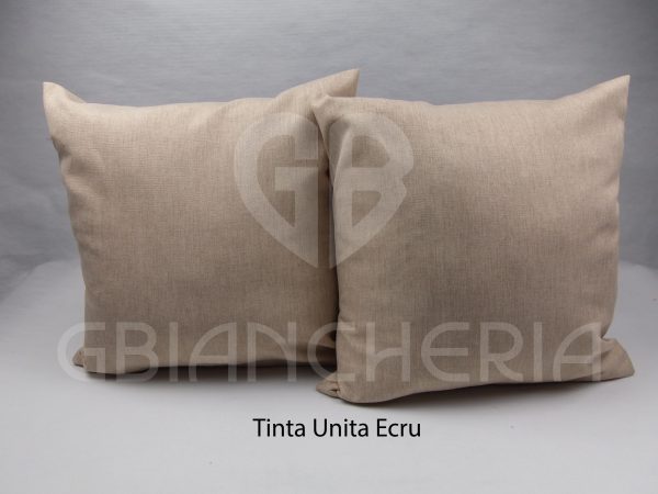 COPPIA CUSCINI TINTA UNITA ECRU CM40x40