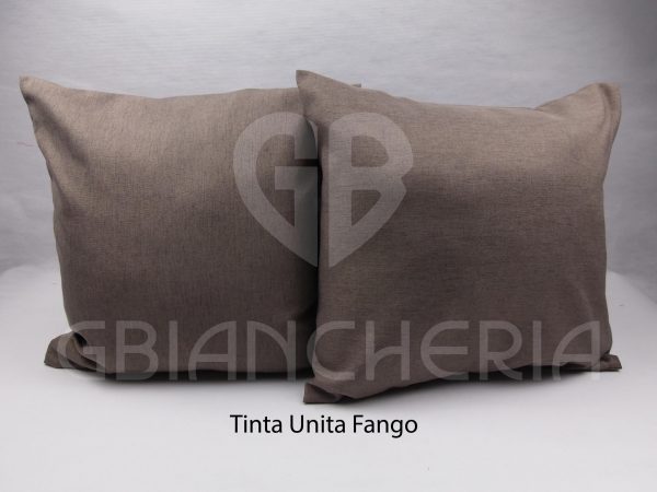 COPPIA CUSCINI TINTA UNITA FANGO CM 40x40