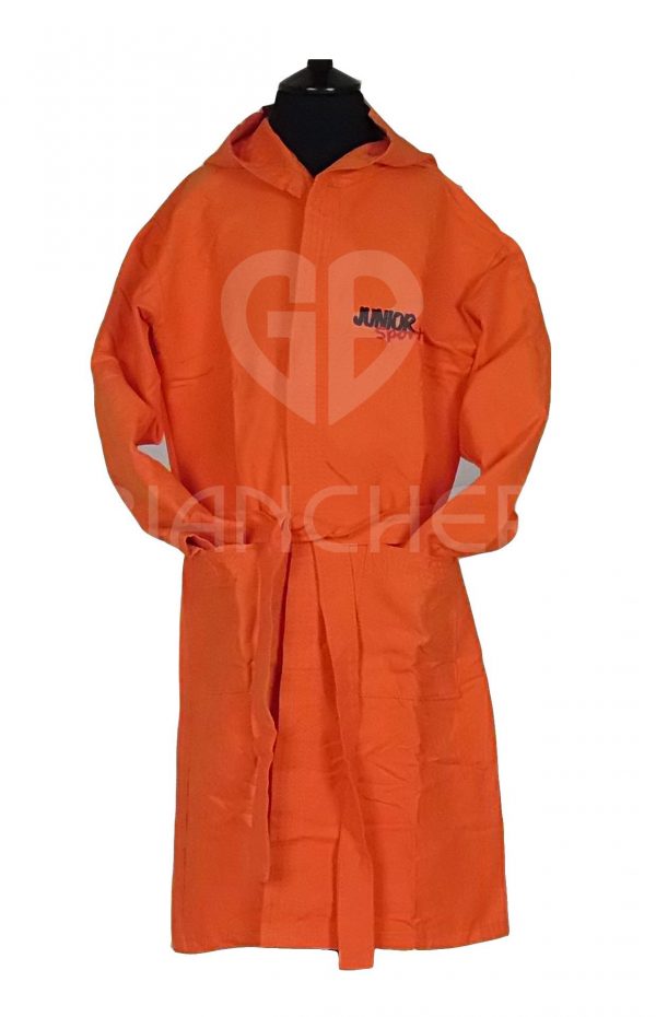 ACCAPPATOIO CON CAPPUCCIO BAMBINO ARANCIONE
