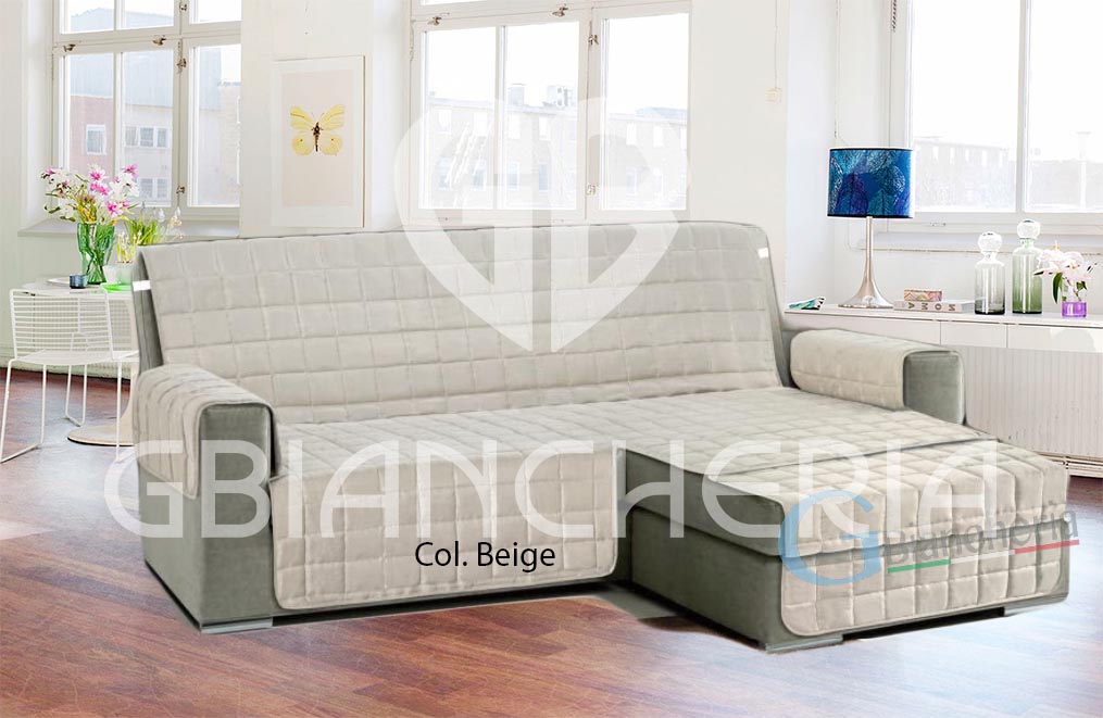 COPRIDIVANO BEIGE CON PENISOLA – GBiancheria