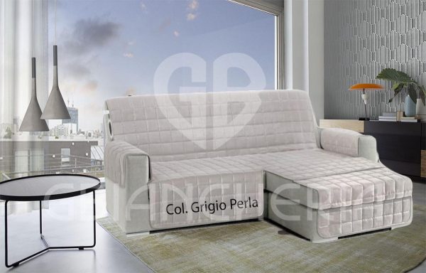 COPRIDIVANO GRIGIO PERLA CON PENISOLA