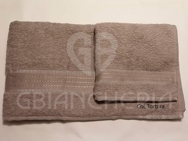 SALVIETTE BAGNO TINTA UNITA TORTORA