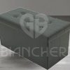 POUF CONTENITORE ECOPELLE GRIGIO - immagine 2