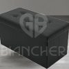 POUF CONTENITORE ECOPELLE NERO - immagine 2