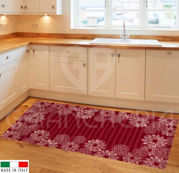 TAPPETO SOLE ROSSO CON ANTISCIVOLO