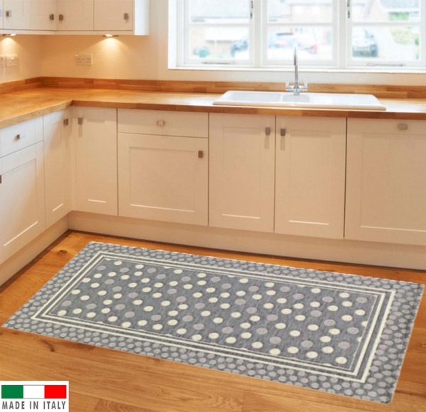 TAPPETO SPHERE GRIGIO CON ANTISCIVOLO