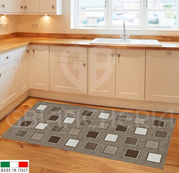 TAPPETO SQUARE FANGO CON ANTISCIVOLO