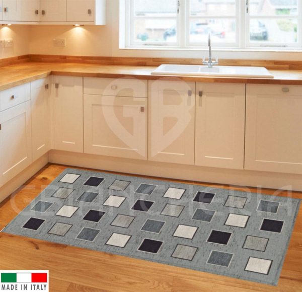 TAPPETO SQUARE GRIGIO CON ANTISCIVOLO