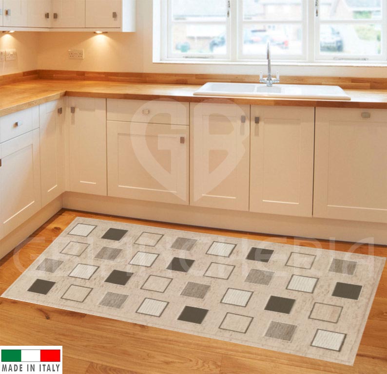 TAPPETO CUCINA SQUARE Misura 55 x 80 Colore Tortora