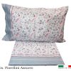 COMPLETO LETTO FIORELLINI AZZURRI FLANELLA - immagine 2