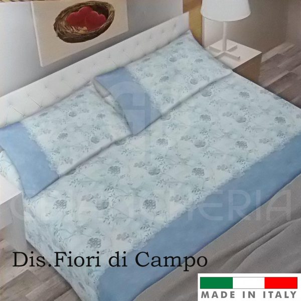 COMPLETO LETTO FIORI DI CAMPO  FLANELLA