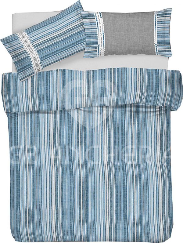 COPRIPIUMINO IN COTONE DIS. MILLERIGHE AZZURRO