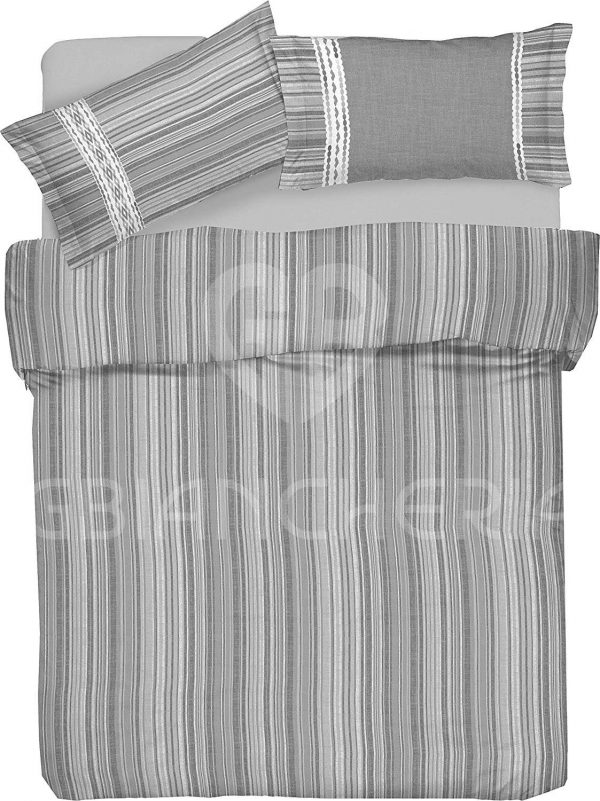 COPRIPIUMINO IN COTONE MILLERIGHE GRIGIO