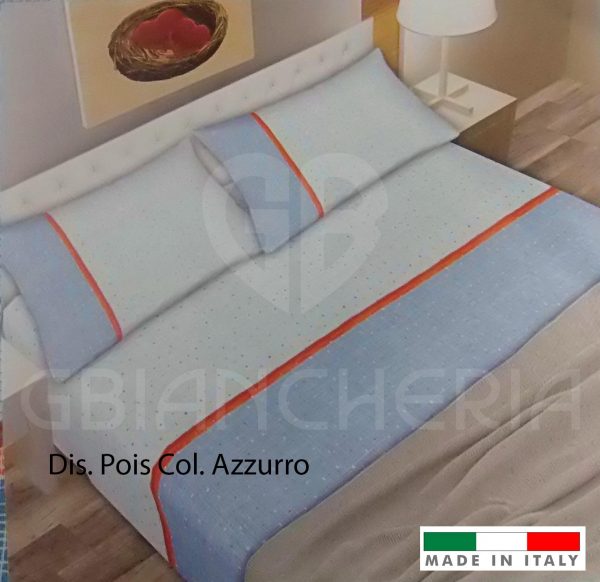 COMPLETO LETTO POIS AZZURRO FLANELLA