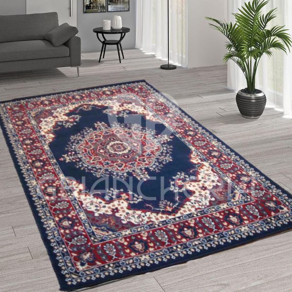 TAPPETO DISEGNO PERSIANO BLU PER SALOTTO