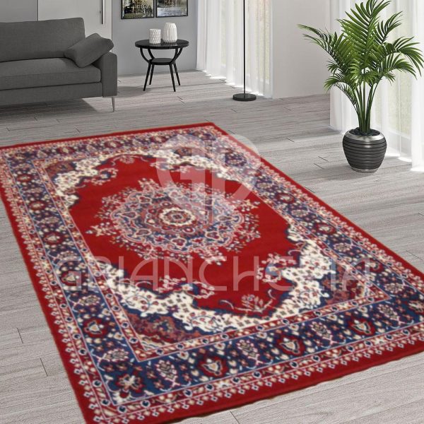 TAPPETO DISEGNO PERSIANO ROSSO PER SALOTTO