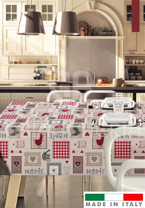 TOVAGLIA CON TOVAGLIOLI SHABBY ROSSO