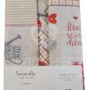 TOVAGLIA CON TOVAGLIOLI SHABBY ROSSO - immagine 2