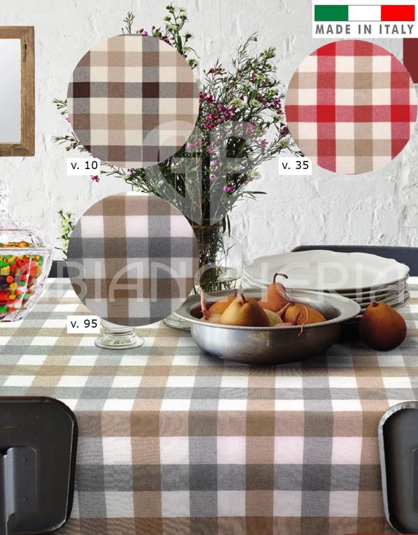 TOVAGLIA IN COTONE VICHY ROSSO TINTO IN FILO