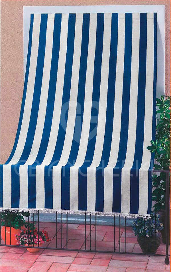 TENDA DA SOLE DISEGNO RIGHE BLU E BIANCO