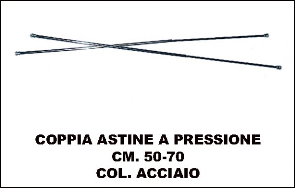 COPPIA ASTINE A PRESSIONE ACCIAIO