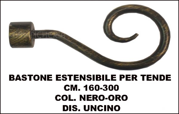 BASTONE ESTENSIBILE PER TENDE UNCINO
