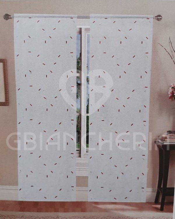 TENDE ISABEL RICAMO ROSSO MISURA 60x240