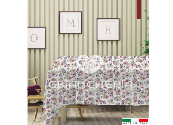 TOVAGLIA STAMPATA FICHI BEIGE MISTO COTONE