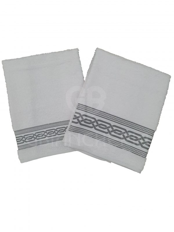 SALVIETTE BAGNO GRECA BIANCO GRIGIO
