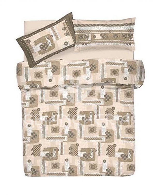 COPRIPIUMINO IN COTONE CUORI BEIGE