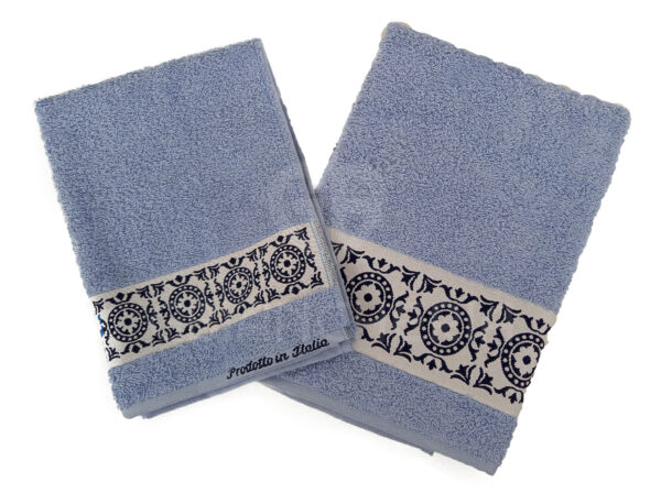 SALVIETTE BAGNO CERCHIO AZZURRO