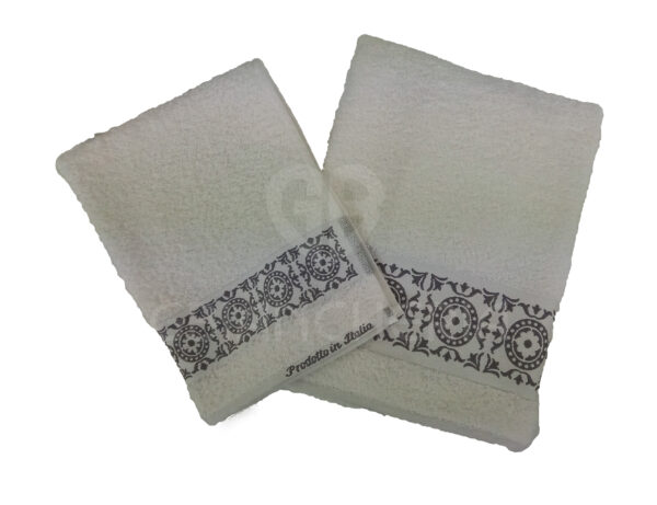 SALVIETTE BAGNO CERCHIO BIANCO GRIGIO