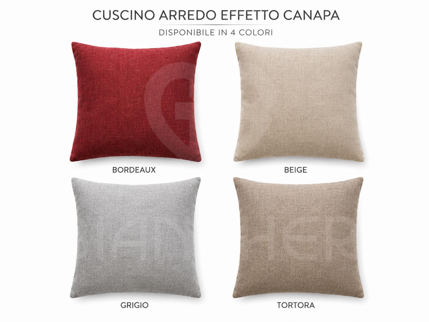 CUSCINO EFFETTO CANAPA BEIGE 50X50 - immagine 4