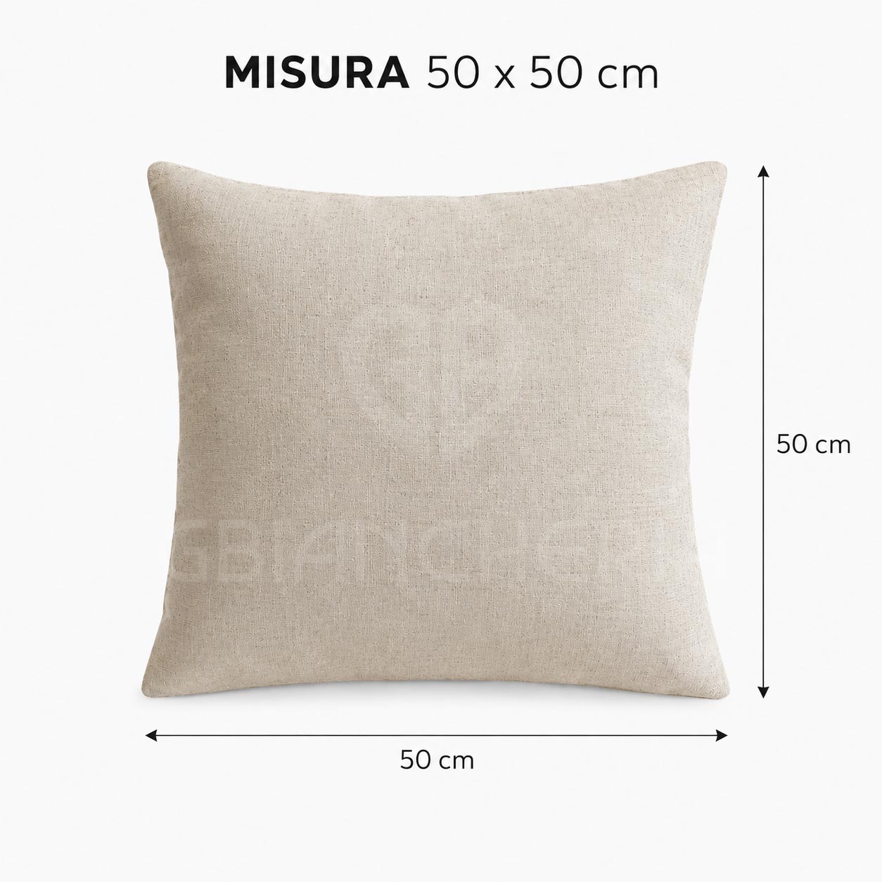 CUSCINO EFFETTO CANAPA BEIGE 50X50 - immagine 3