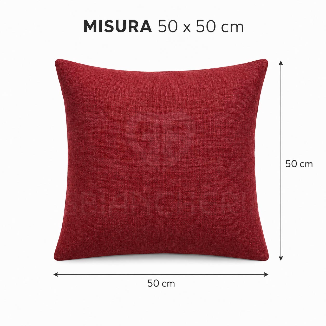 CUSCINO EFFETTO CANAPA ROSSO 50X50 - immagine 3