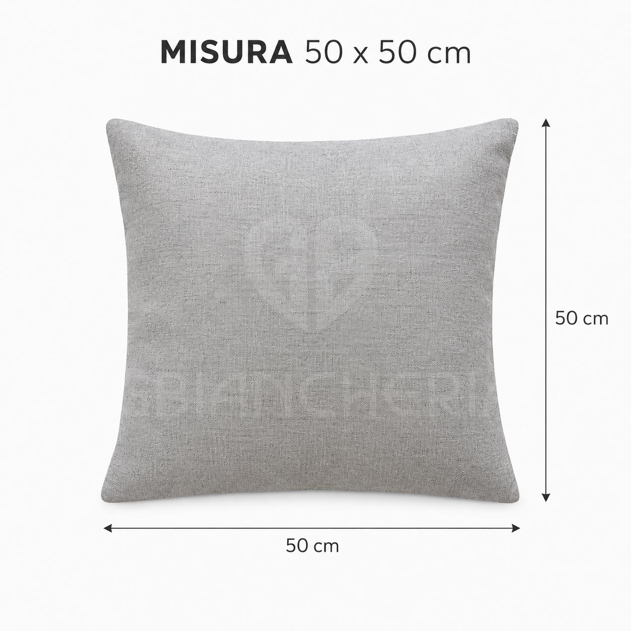 CUSCINO EFFETTO CANAPA GRIGIO 50X50 - immagine 3