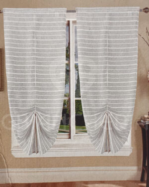 Tenda Lactraum Con Occhielli E Ricamo Fiori Di Loto - Voile Grigio, 200x245 Cm, Effetto Traslucido