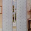 COPPIA TENDE ASTRID RICAMATA CON FOGLIE GRIGIO - immagine 2