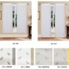 COPPIA TENDE ASTRID RICAMATA CON FOGLIE BEIGE - immagine 2