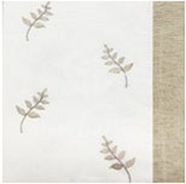 COPPIA TENDE ASTRID RICAMATA CON FOGLIE BEIGE