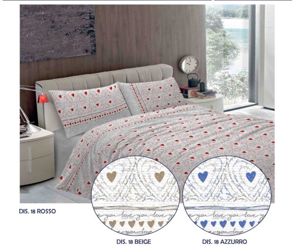 COPRIPIUMINO IN COTONE LOVE AZZURRO