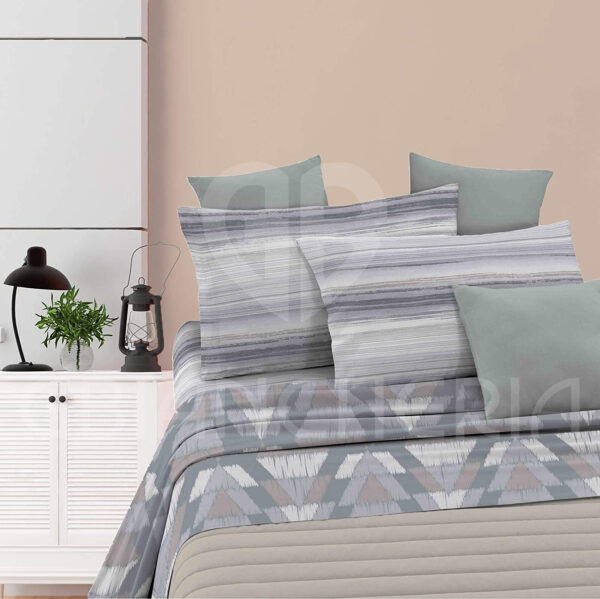 COMPLETO LETTO STAMPATO BELEK GRIGIO